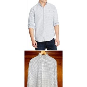 Ralph Lauren Tattersail Long-Sleeve Oxford Shirt- White/Black